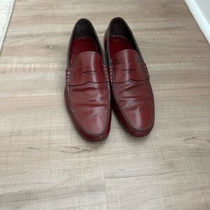 Prada Men's Burgundy Leather Oxfords 9.5